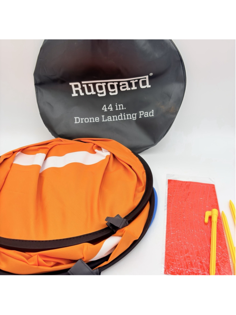 RUGGARD DLP-44 44” DRONE LANDING PAD Blue Orange w/ Bag Stakes Reflectors